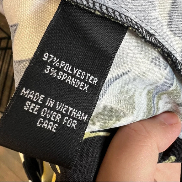 Alyx Black Yellow Floral Sleeveless Fitted Midi Spring Dress Women’s Size 10 - Picture 14 of 15